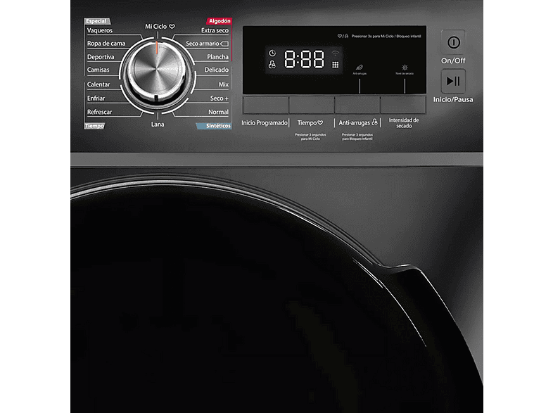 Secadora - INFINITON SD-DG85C, 8 kg, 16 programas, Inox — foto 3