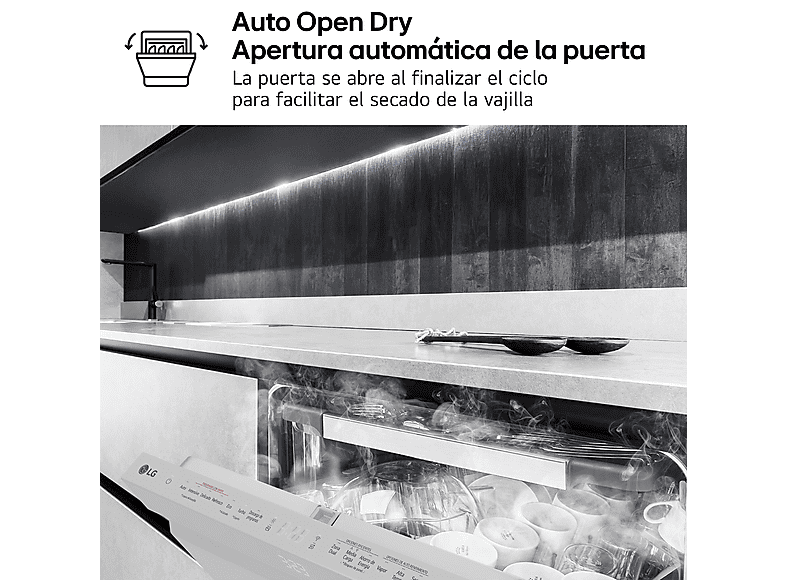 Lavavajillas - LG DF587HVS, 10 servicios, 10 programas, 60 cm, Lavado a vapor, Acero  antihuellas — foto 10