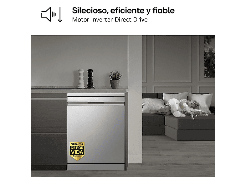 Lavavajillas - LG DF587HVS, 10 servicios, 10 programas, 60 cm, Lavado a vapor, Acero  antihuellas — foto 11