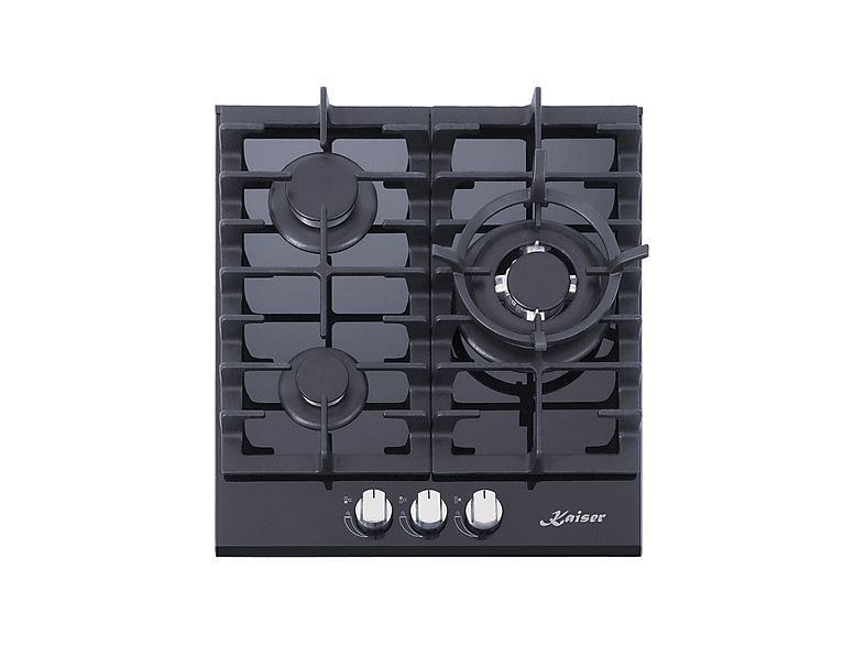 Placa de gas - KAISER KCG 4384, 3 zonas, 45 cm, Negro