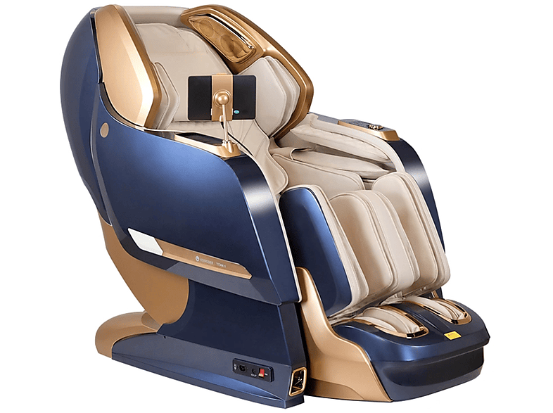 Sillón de masaje - KOMODER TITAN II, Masaje de cuerpo completo, Función calor, Peso máximo 140 kg, Azul - Beige — foto 1