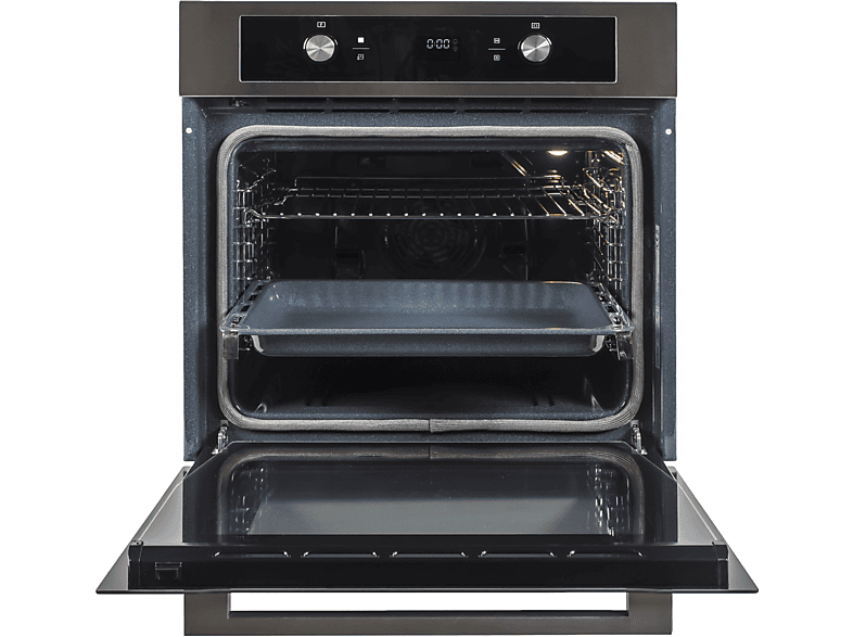 Horno - SAUBER SHMP01I, Integrable, Pirolítico, 70 l, 59,5 cm, Gris