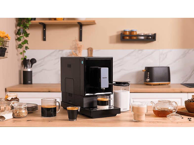 Cafetera superautomática - CECOTEC Cremmaet Latte, 19 bar, 1470 W, 1 tazas, Negro — foto 2