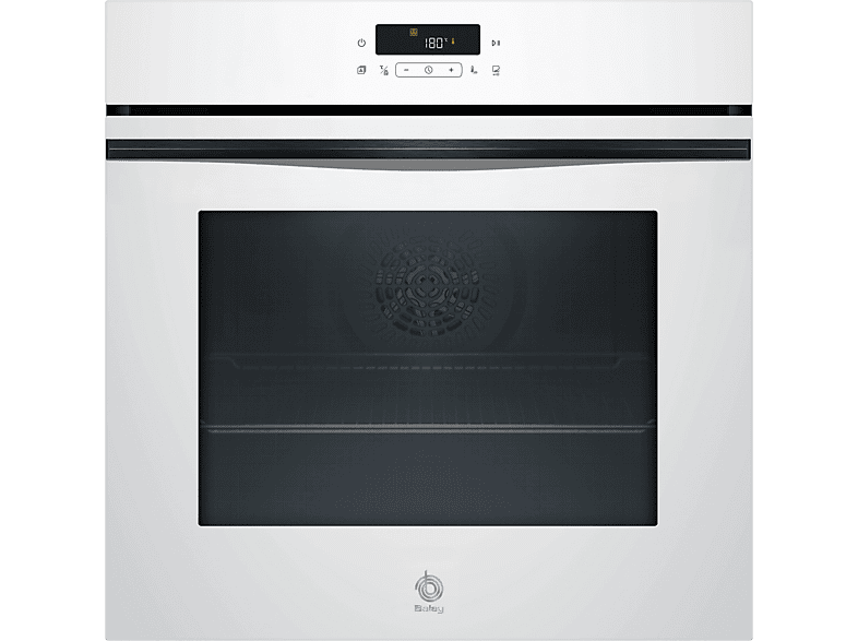 Horno a vapor - Balay 3HD5829B3, Multifunción, Pirolítico, 71 l, Función Freidora de Aire, Control Deslizante, 60 cm, Cristal Blanco