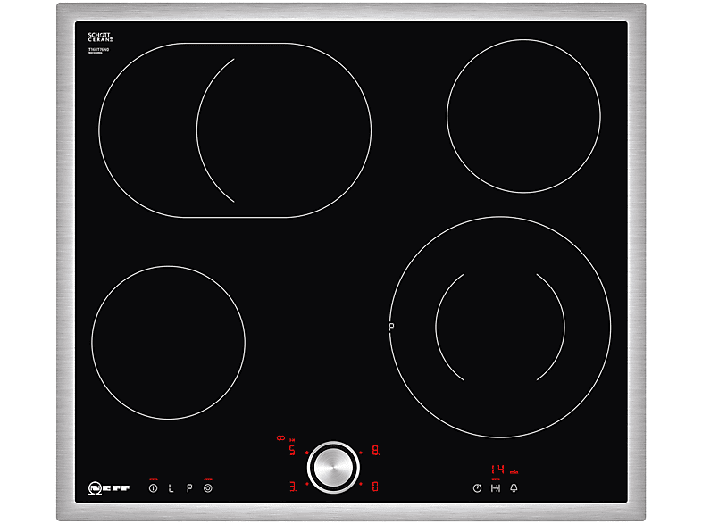 Placa de vitrocerámica - NEFF T16BT76N0, 4 zonas, 583 mm, Negro