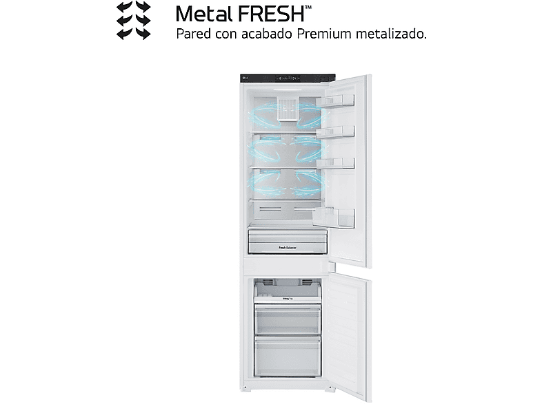 Frigorífico combi integrable - LG GTFN256SET, No Frost, 177 cm, 233 l, Metal Fresh, Sin panelar — foto 5