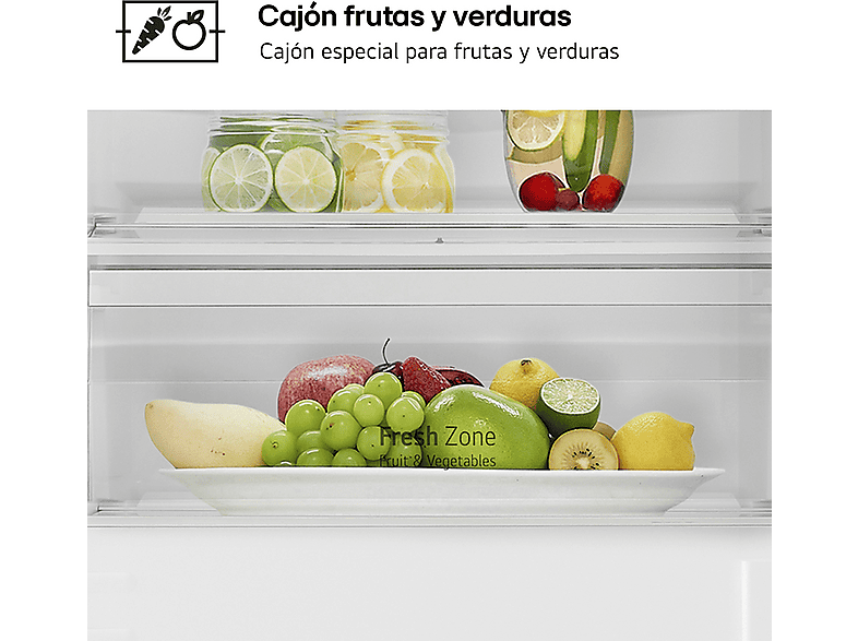 Frigorífico combi integrable - LG GTFN256SET, No Frost, 177 cm, 233 l, Metal Fresh, Sin panelar — foto 7