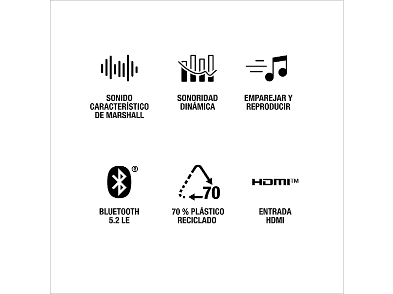 Altavoz bluetooth - Marshall Woburn III, 90 W, Bluetooth 5.2, Negro — foto 9