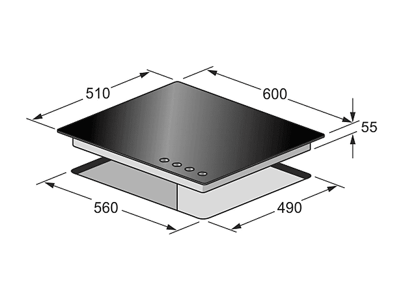 Placa de gas - KAISER 95810716, 4 zonas, 51 cm, Negro — foto 4