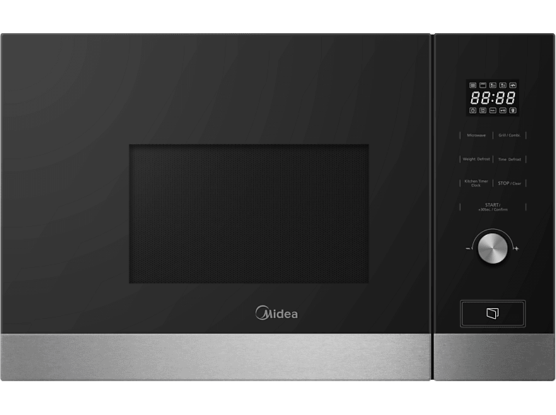 Microondas con grill integrable - MIDEA MBMTG820H-X, 800 W, 7 potencia, 20 l, Negro