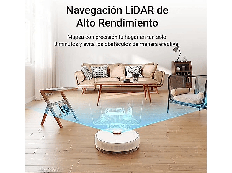 Robot aspirador - DREAME RLS3D D10 PLUS, 4000 W, Potencia de succión 4 kPa, Depósito 0,4 l, Autonomía 2 h y 50 min, Blanco — foto 5
