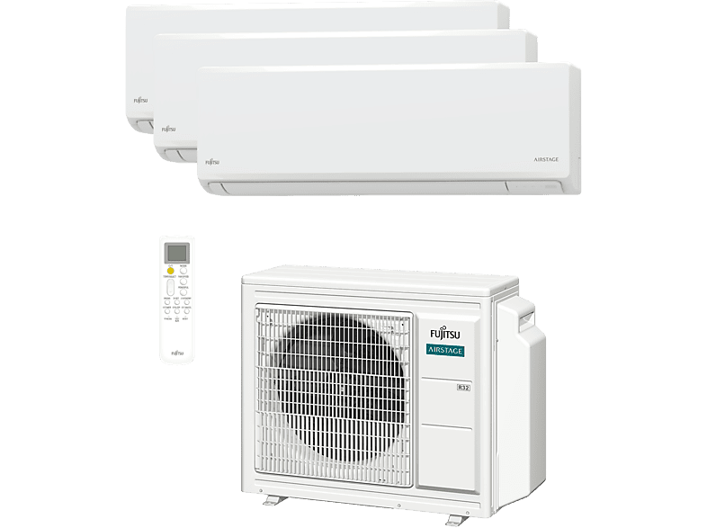 Aire acondicionado Split 3 x 1 - Fujitsu ASY3525U3MI-KN (W) UE50, 1857 fg/h, Wi-Fi, Blanco