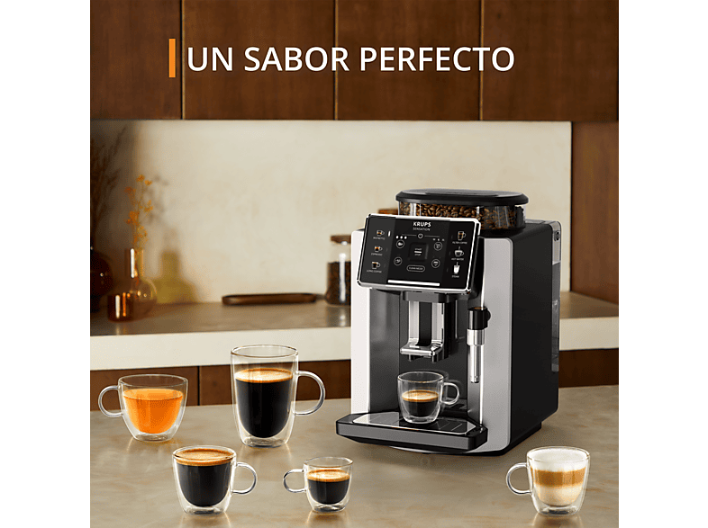 Cafetera superautomática - Krups Sensation C90 EA910E10, 1450 W, 15 bar, 1.7 L, 6 programas, 2 tazas, Barista Inside Technology, Autolimpieza, Plata — foto 2