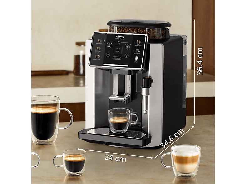 Cafetera superautomática - Krups Sensation C90 EA910E10, 1450 W, 15 bar, 1.7 L, 6 programas, 2 tazas, Barista Inside Technology, Autolimpieza, Plata — foto 7