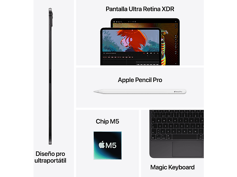 Apple iPad Pro (2025), 256GB, Negro espacial, 13", Chip M5, WiFi + CELL, 10GPU — foto 8