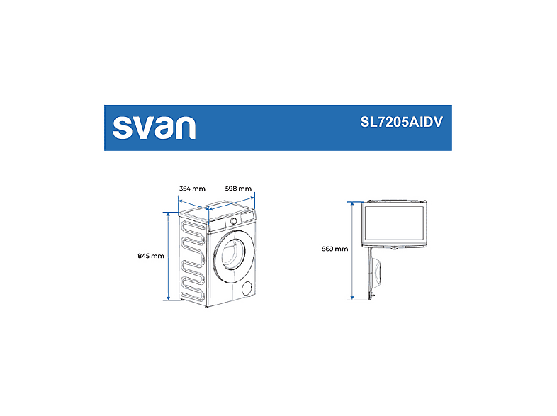 Lavadora carga frontal - SVAN SL7205AIDV, 7 kg, 11 programas, Blanco — foto 7