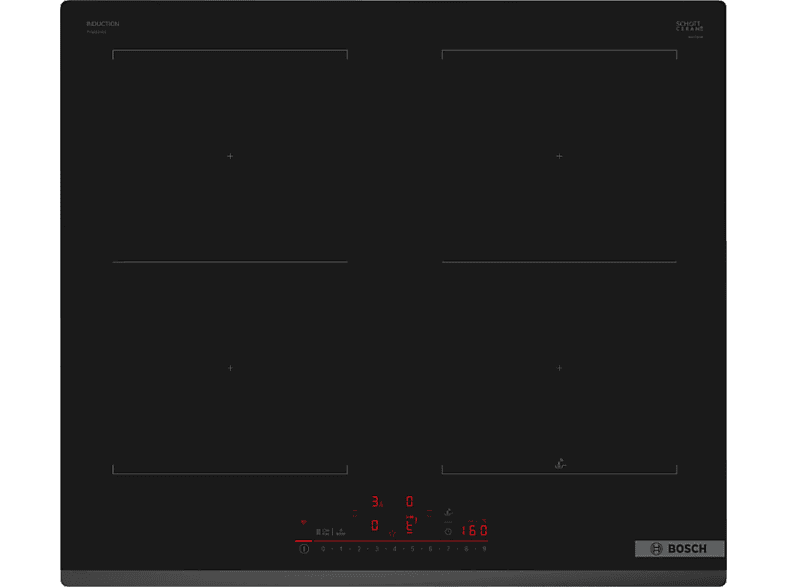 Placa inducción - Bosch PVQ631HC1E, 4 zonas, 30 x 21 cm, 59.2 cm, Negro — foto 1