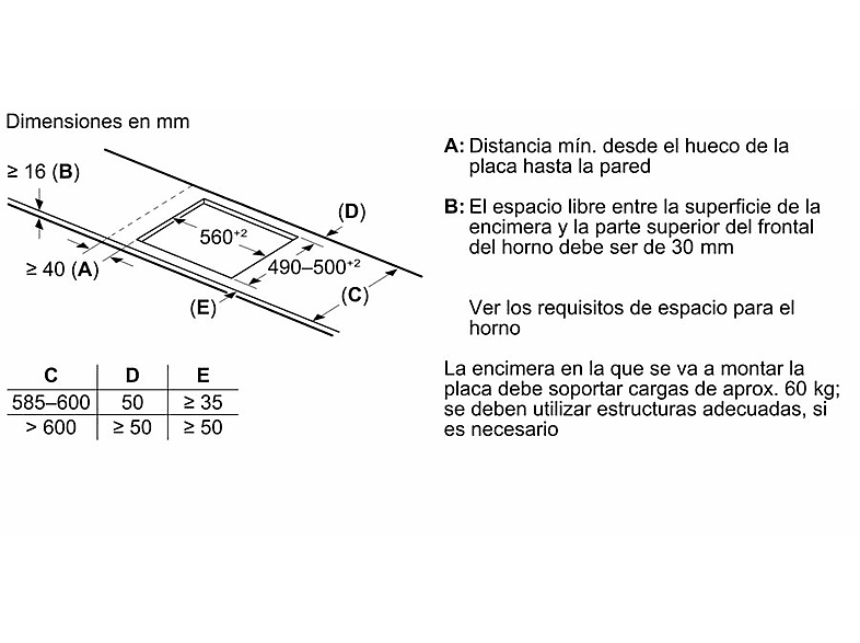 Placa inducción - Bosch PVQ631HC1E, 4 zonas, 30 x 21 cm, 59.2 cm, Negro — foto 2