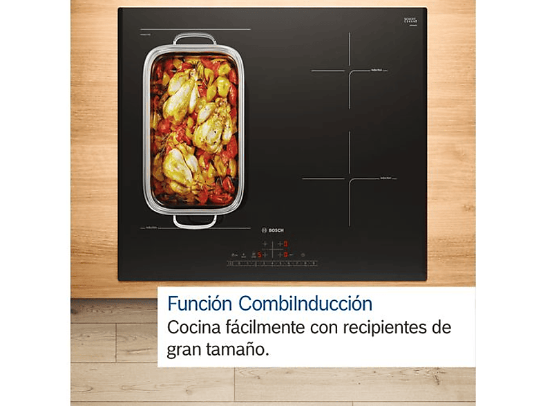 Placa inducción - Bosch PVQ631HC1E, 4 zonas, 30 x 21 cm, 59.2 cm, Negro — foto 7