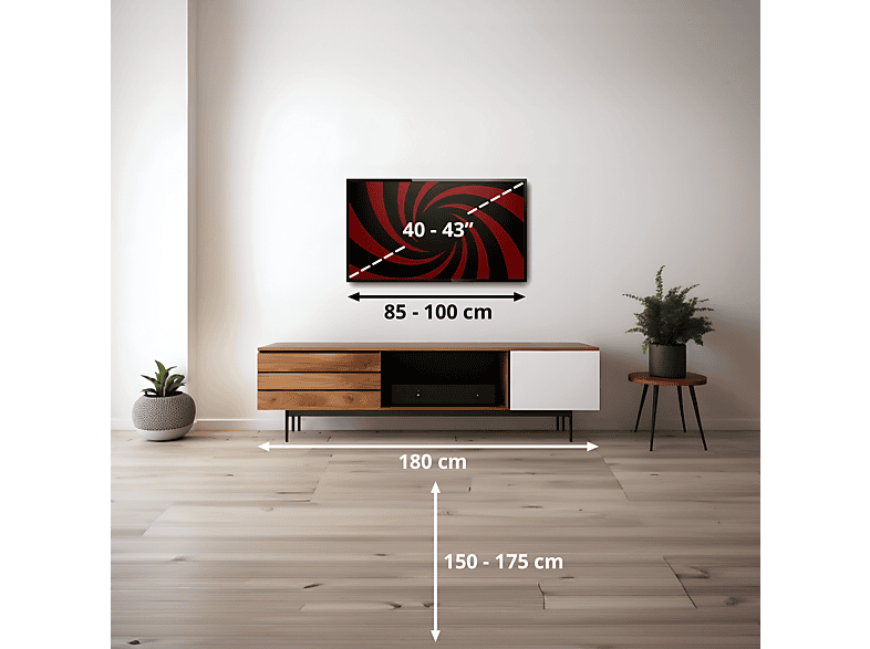 TV LED 43" - PEAQ PTV 43GU-5026C, UHD 4K, DVB-T2 (H.265), Direct LED, Negro — foto 2