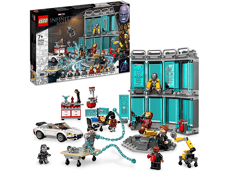 Juego de construcción - LEGO Kit de construcción LEGO® Marvel 76216 Armería de Iron Man (496 piezas), edad recomendada: 7 año(s), 496 piezas — foto 1