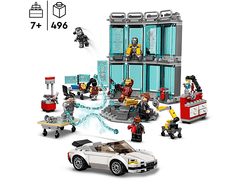 Juego de construcción - LEGO Kit de construcción LEGO® Marvel 76216 Armería de Iron Man (496 piezas), edad recomendada: 7 año(s), 496 piezas — foto 3