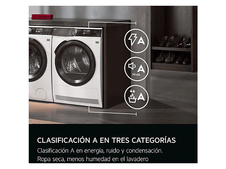 Secadora bomba de calor - AEG Serie 9000X AbsoluteCare Pro TR959V6PBC, 9 kg, Blanco — foto 6