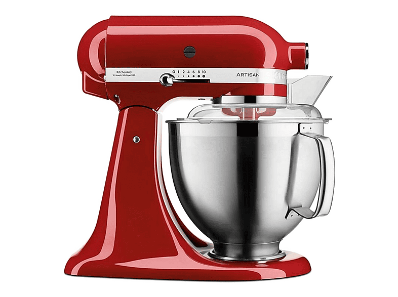 Robot de cocina - KITCHENAID 5KSM185PSEER, 300 W, 4,8 l, rojo — foto 1