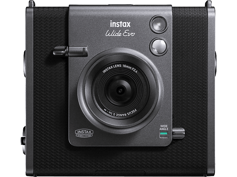 Cámara instantánea - Fujifilm Instax Wide Evo, 86 mm x 108 mm, Apertura F2.4, Flash, Temporizador, Negro