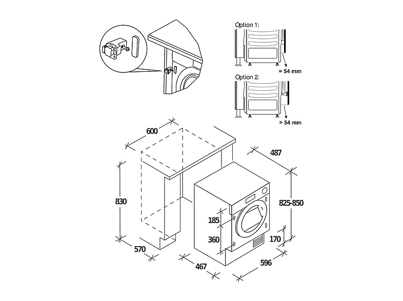 Lavadora integrable - Candy BC448M4D8J-S, 8 kg, Motor Inverter, 1400 rpm, 16 programas, Wi-Fi, Sin Panelar — foto 2