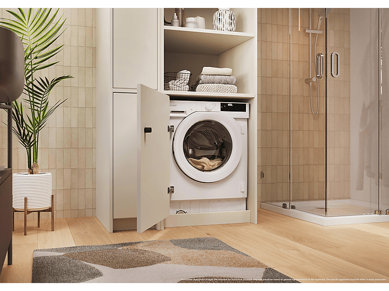 Lavadora integrable - Candy BC448M4D8J-S, 8 kg, Motor Inverter, 1400 rpm, 16 programas, Wi-Fi, Sin Panelar — foto 6