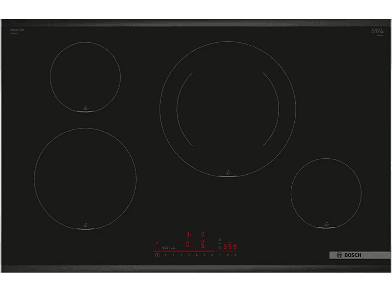 Placa inducción - Bosch  PIE875HC1E, 4 zonas, 28 cm, Home Connect, Función Sprint, 80 cm, Negro — foto 1