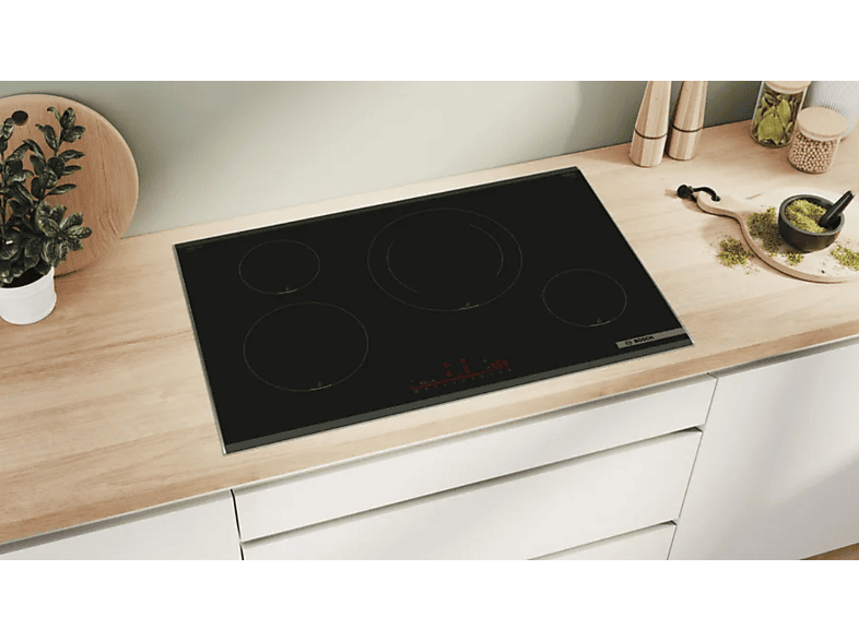 Placa inducción - Bosch  PIE875HC1E, 4 zonas, 28 cm, Home Connect, Función Sprint, 80 cm, Negro — foto 4
