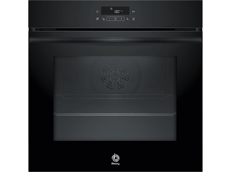 Horno a vapor - Balay 3HD5829N3, Multifunción, Pirolítico, 71 l, Función Freidora de Aire, Control Deslizante, 60 cm, Cristal Negro