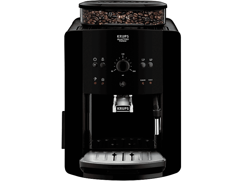 Cafetera express - KRUPS EA8110, 15 bar, 1450 W, 2 tazas, Negro