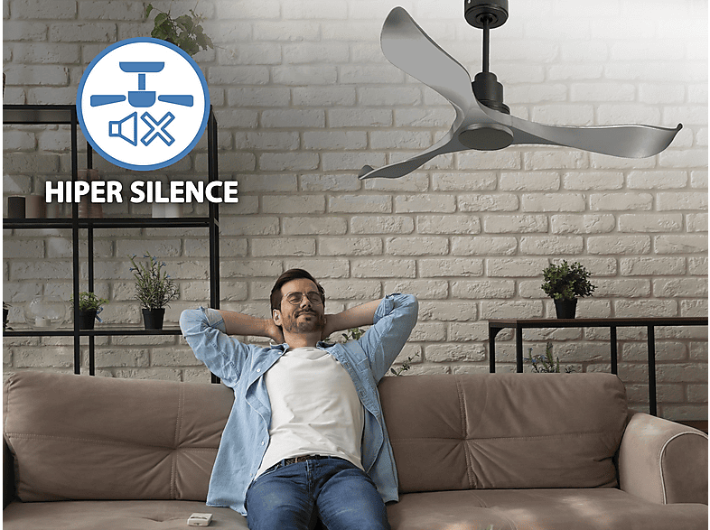 Ventilador de techo - PURLINE TrawanganD132C0467178, 6 velocidades, Negro — foto 4