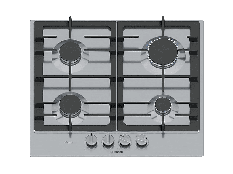 Encimera de gas - BOSCH PCP6A5I90, 4 zone(s) zonas, 58,2 cm, Acero inoxidable