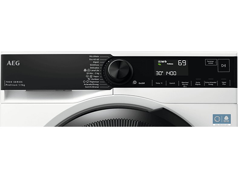 Lavadora carga frontal - AEG LFSR7304L4BP, 11 kg, 1400 rpm, 12 programas, Programa Higiene con vapor, Cajón extra largo, Blanco — foto 3