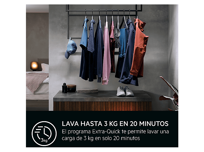 Lavadora carga frontal - AEG LFSR7304L4BP, 11 kg, 1400 rpm, 12 programas, Programa Higiene con vapor, Cajón extra largo, Blanco — foto 12