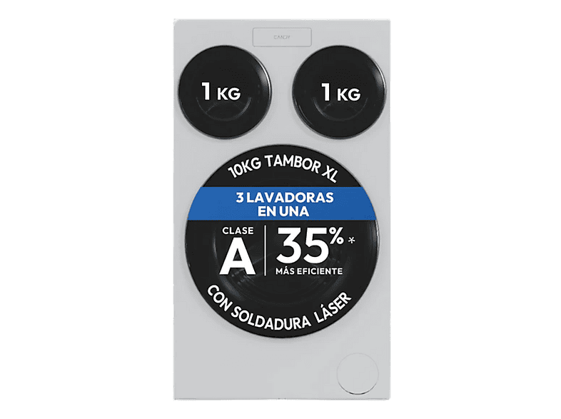 Lavadora carga frontal - Candy Multiwash MQD 410CBL9-37, 10+1+1 kg, 1400 rpm, 20 programas, Triple Tambor, Motor Direct Motion, Wi-Fi, Blanco — foto 3