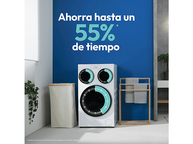 Lavadora carga frontal - Candy Multiwash MQD 410CBL9-37, 10+1+1 kg, 1400 rpm, 20 programas, Triple Tambor, Motor Direct Motion, Wi-Fi, Blanco — foto 15