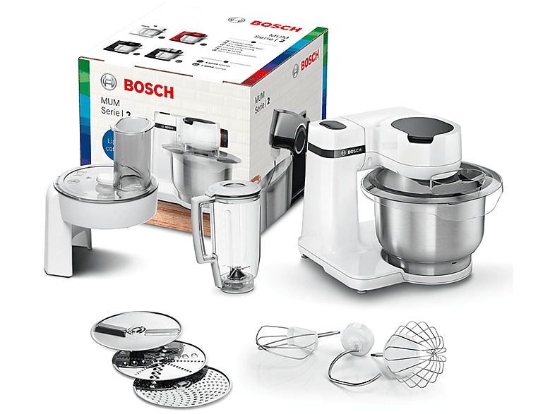 Robot de cocina - BOSCH MUMS2EW20, 700 W, Blanco — foto 2