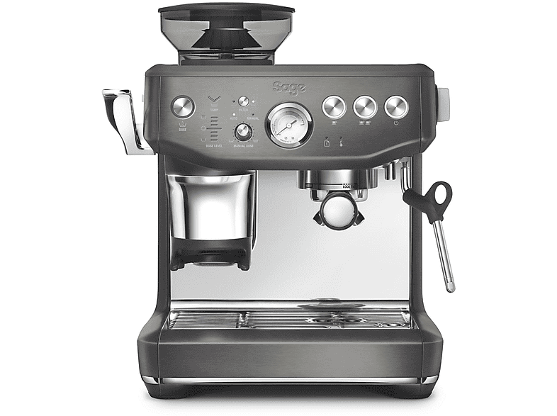 Cafetera express - SAGE SES876BST4EEU1 BARISTA EXPRESS IMPRES ACERO INOX N, 15 bar, 1850 W, 480 ml, 2 tazas, Acero inoxidable negro