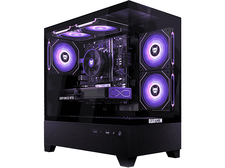 PC Gaming - BEASTCOM Q5 Pro Gaming, AMD Ryzen™ 7 8700F, 16 GB RAM, 1 TB SSD, GeForce RTX™ 5060, Windows 11 Home, Negro