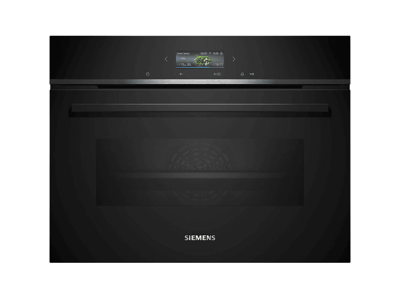 Horno compacto - Siemens CB734G1B1, Multifunción, Hidrolítico, 47 l, autolimpieza oxyLitic, App Home Connect, 60 cm, Negro