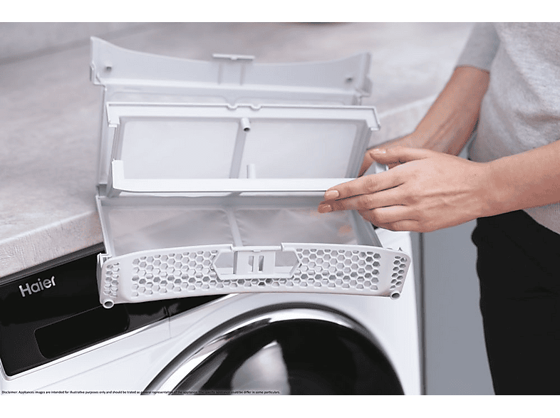 Secadora bomba de calor - HAIER I-Pro Series 3 HD90-A2939, Eléctrico, 9 kg, 15 programas, Blanco — foto 8