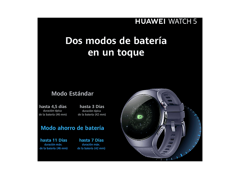 Smartwatch - Huawei Watch 5, 46mm, 32 GB, NFC, Llamadas celulares eSIM, Negro — foto 10