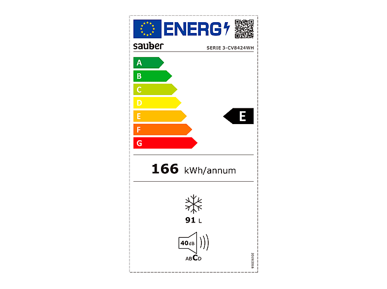 Congelador vertical - SAUBER SERIE 3-CV8424WH, 81 l, 85 cm, Blanco — foto 4