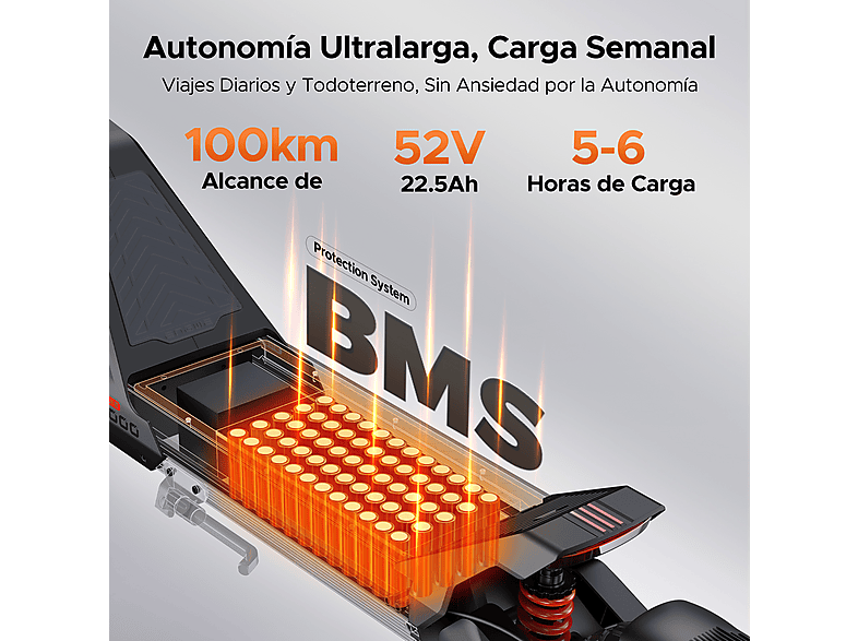 Patinete Eléctrico - ENGWE Y1000, Carga máx. 120 kg, Plata — foto 2