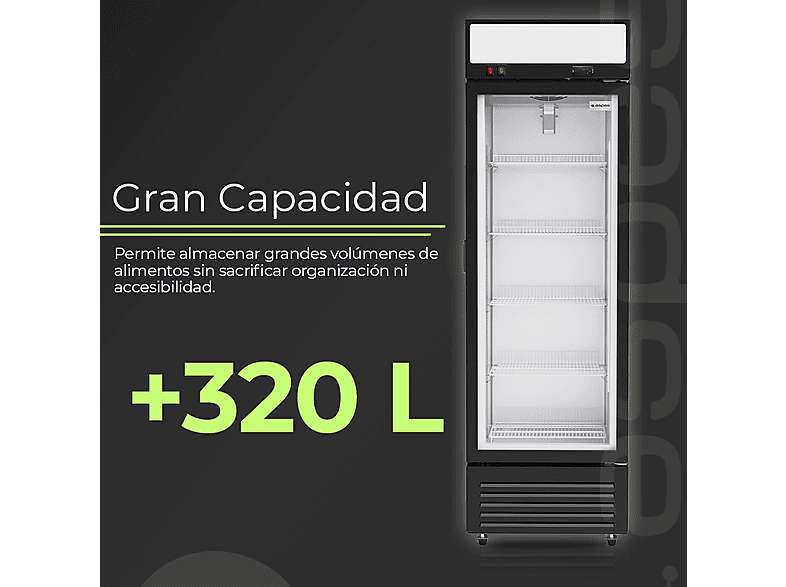 Congelador vertical - ASPES ACVH2601ENF, 329 l, 199 cm, Negro — foto 2